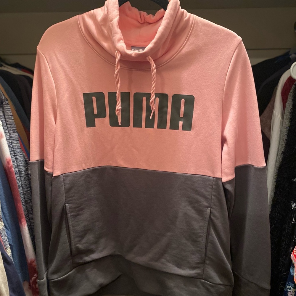 PUMA Pink and Gray Hoodie